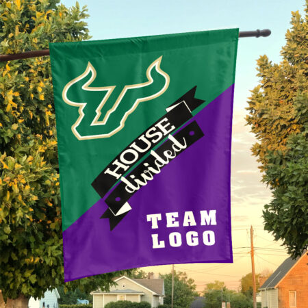 Bulls vs Custom Team House Divided Flag, NCAA Team Flag