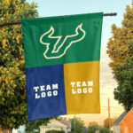 Bulls vs Custom Team House Divided Flag, NCAA Two Team Flag