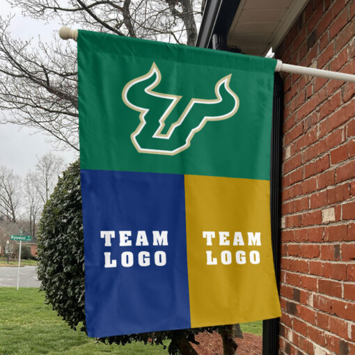 Bulls vs Custom Team House Divided Flag, NCAA Two Team Flag Bulls vs Custom Team House Divided Flag, NCAA Two Team Flag