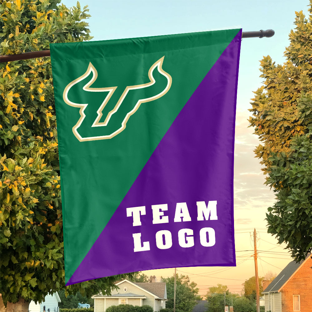 Bulls vs Custom Team House Divided Flag, Personalized College Flag Bulls vs Custom Team House Divided Flag, Personalized College Flag