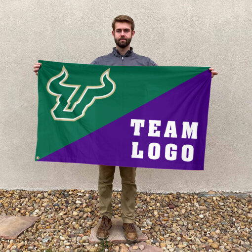 Bulls vs Custom Team House Divided Flag, Personalized College Flag Bulls vs Custom Team House Divided Flag, Personalized College Flag