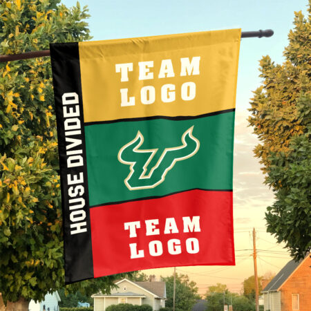 Bulls vs Custom Team House Divided Flag, Personalized Spirit Flag