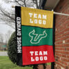 Bulls vs Custom Team House Divided Flag, Personalized Spirit Flag 1 Bulls vs Custom Team House Divided Flag, Personalized Spirit Flag