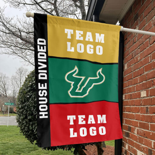 Bulls vs Custom Team House Divided Flag, Personalized Spirit Flag Bulls vs Custom Team House Divided Flag, Personalized Spirit Flag