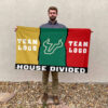 Bulls vs Custom Team House Divided Flag, Personalized Spirit Flag 2 Bulls vs Custom Team House Divided Flag, Personalized Spirit Flag
