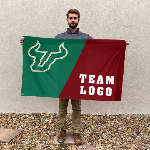 Bulls vs Custom Team House Divided Flag, Personalized Team Flag Bulls vs Custom Team House Divided Flag, Personalized Team Flag