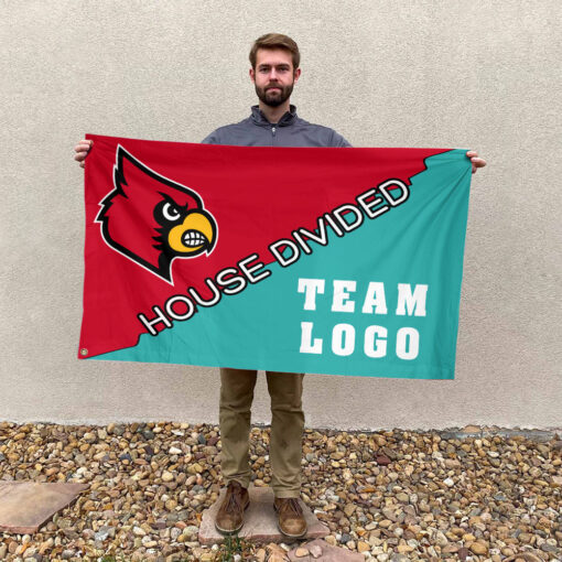 Cardinals vs Custom Team House Divided Flag, College Custom Flag