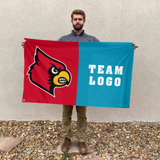 Cardinals vs Custom Team House Divided Flag, Custom NCAA Flag
