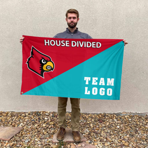 Cardinals vs Custom Team House Divided Flag, Custom Team Flag