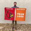 Cardinals vs Custom Team House Divided Flag, NCAA College Flag