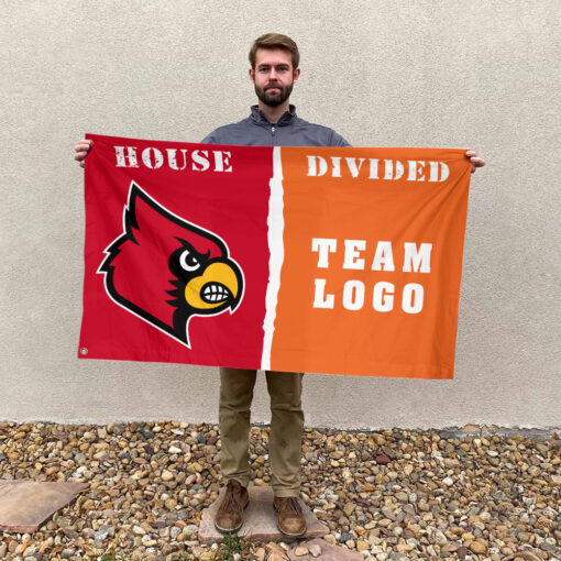 Cardinals vs Custom Team House Divided Flag, NCAA College Flag