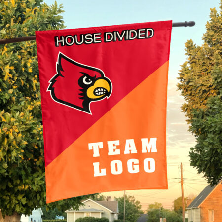 Cardinals vs Custom Team House Divided Flag, NCAA Custom Flag