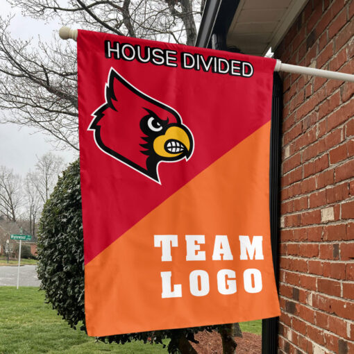 Cardinals vs Custom Team House Divided Flag, NCAA Custom Flag