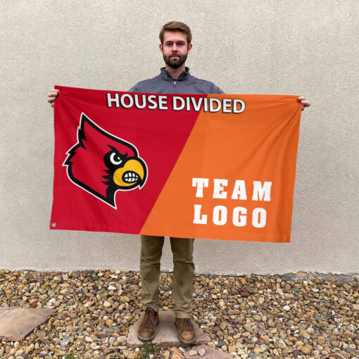 Cardinals vs Custom Team House Divided Flag, NCAA Custom Flag