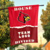 Cardinals vs Custom Team House Divided Flag, NCAA House Flag