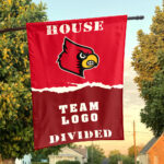 Cardinals vs Custom Team House Divided Flag, NCAA House Flag