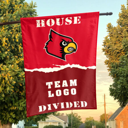 Cardinals vs Custom Team House Divided Flag, NCAA House Flag