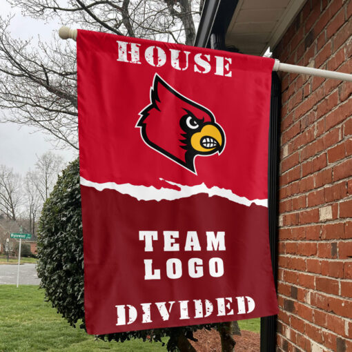 Cardinals vs Custom Team House Divided Flag, NCAA House Flag