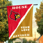 Cardinals vs Custom Team House Divided Flag, NCAA Rivalry Flag