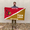 Cardinals vs Custom Team House Divided Flag, NCAA Rivalry Flag 2 Cardinals vs Custom Team House Divided Flag, NCAA Rivalry Flag