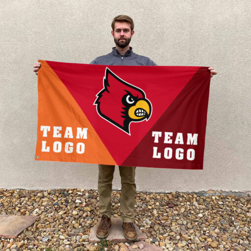 Cardinals vs Custom Team House Divided Flag, NCAA Spirit Flag