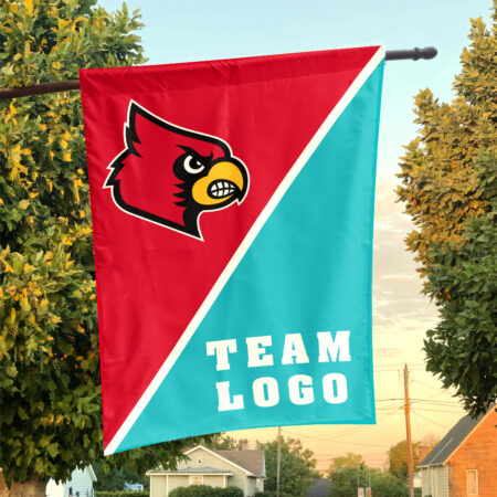 Cardinals vs Custom Team House Divided Flag, NCAA Split Flag