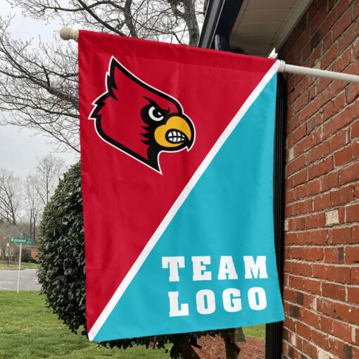 Cardinals vs Custom Team House Divided Flag, NCAA Split Flag
