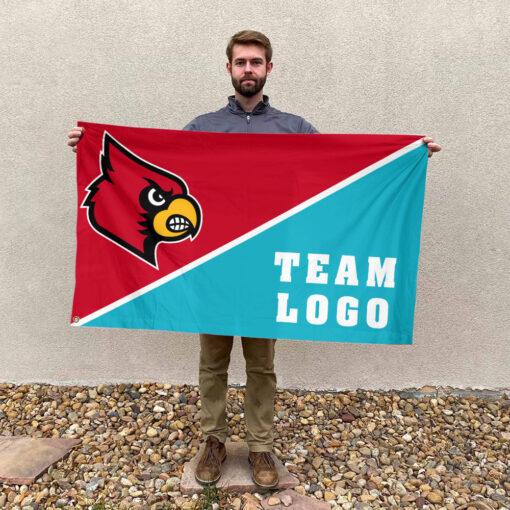Cardinals vs Custom Team House Divided Flag, NCAA Split Flag