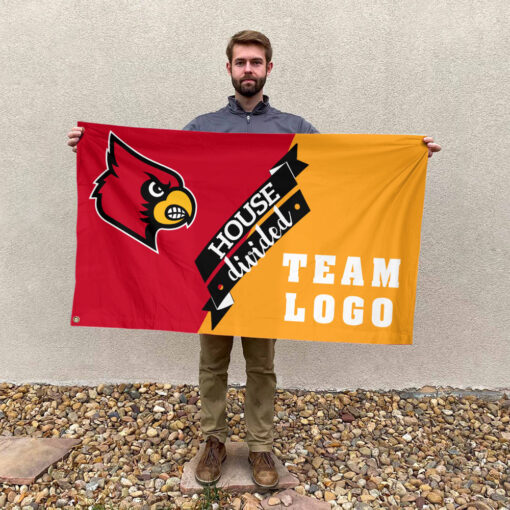 Cardinals vs Custom Team House Divided Flag, NCAA Team Flag