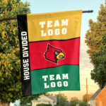 Cardinals vs Custom Team House Divided Flag, NCAA Two Team Flag