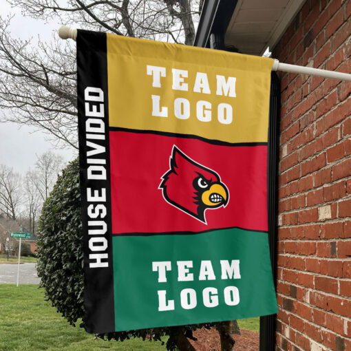 Cardinals vs Custom Team House Divided Flag, NCAA Two Team Flag