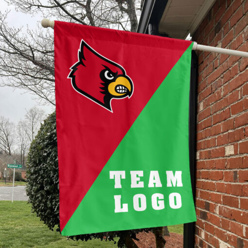 Cardinals vs Custom Team House Divided Flag, Personalized College Flag