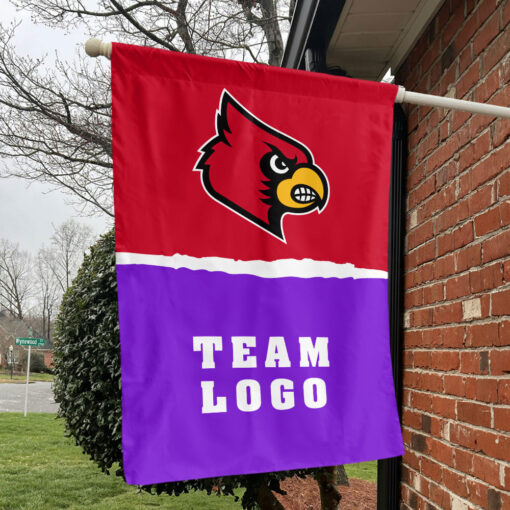 Cardinals vs Custom Team House Divided Flag, Personalized NCAA Flag