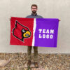 Cardinals vs Custom Team House Divided Flag, Personalized NCAA Flag