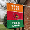 Cardinals vs Custom Team House Divided Flag, Personalized Spirit Flag