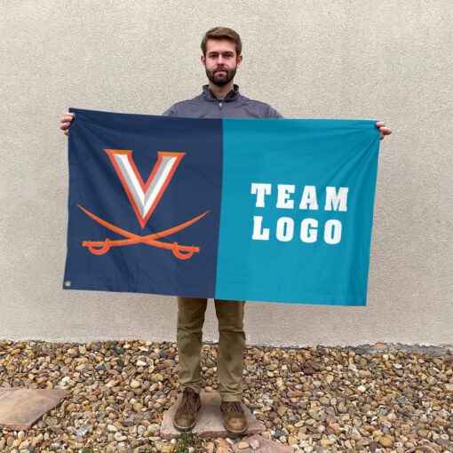 Cavaliers vs Custom Team House Divided Flag, Custom NCAA Flag