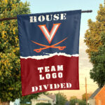 Cavaliers vs Custom Team House Divided Flag, NCAA House Flag