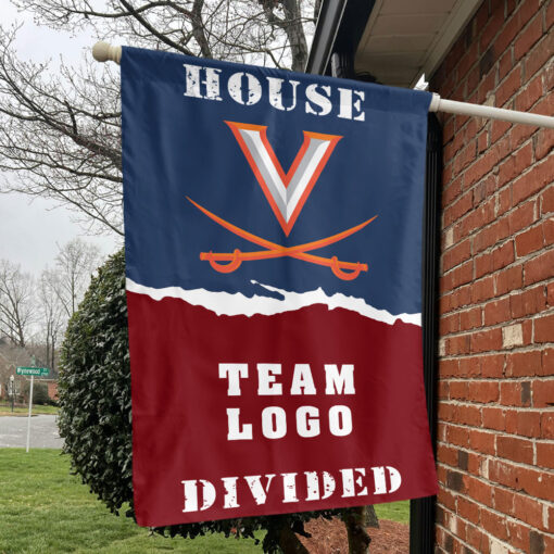 Cavaliers vs Custom Team House Divided Flag, NCAA House Flag