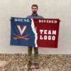 Cavaliers vs Custom Team House Divided Flag, NCAA House Flag