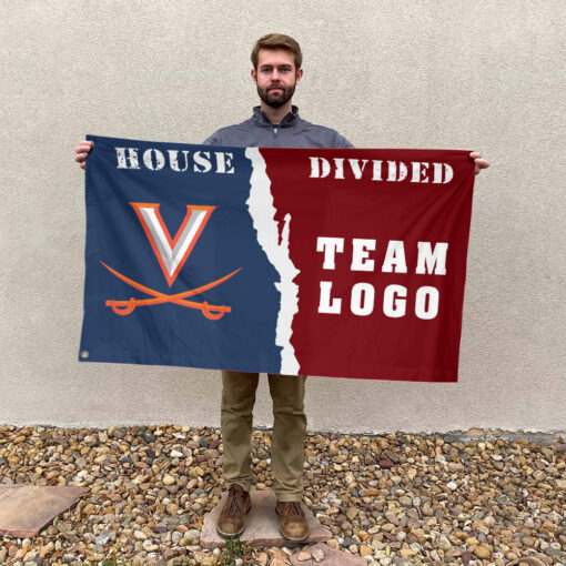 Cavaliers vs Custom Team House Divided Flag, NCAA House Flag