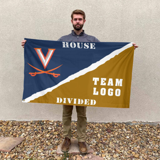 Cavaliers vs Custom Team House Divided Flag, NCAA Rivalry Flag
