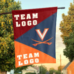 Cavaliers vs Custom Team House Divided Flag, NCAA Spirit Flag