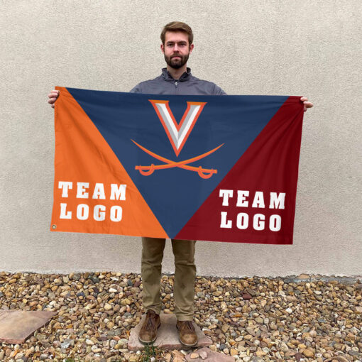 Cavaliers vs Custom Team House Divided Flag, NCAA Spirit Flag