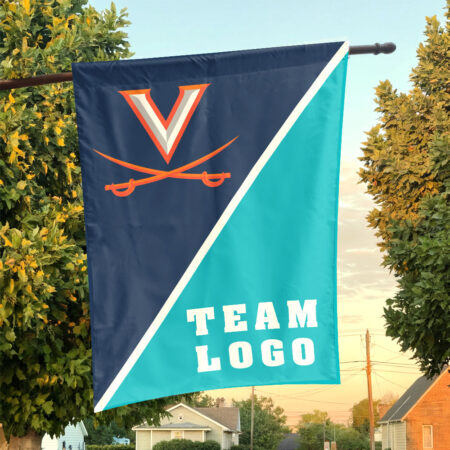 Cavaliers vs Custom Team House Divided Flag, NCAA Split Flag