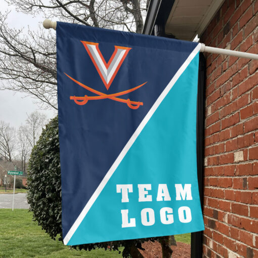 Cavaliers vs Custom Team House Divided Flag, NCAA Split Flag