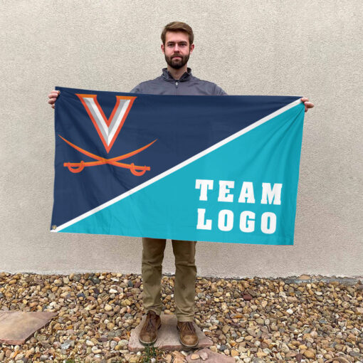 Cavaliers vs Custom Team House Divided Flag, NCAA Split Flag