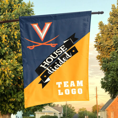 Cavaliers vs Custom Team House Divided Flag, NCAA Team Flag
