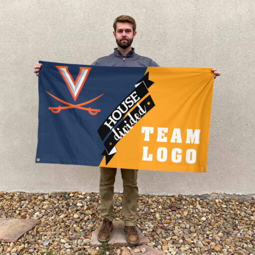 Cavaliers vs Custom Team House Divided Flag, NCAA Team Flag