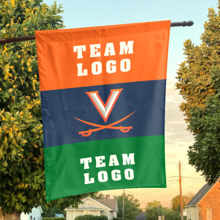 Cavaliers vs Custom Team House Divided Flag, NCAA Two Team Flag