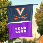 Cavaliers vs Custom Team House Divided Flag, Personalized NCAA Flag